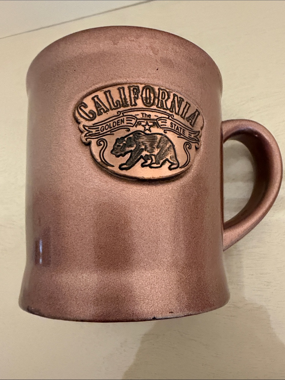 California Bear Metallic Pink Ceramic Coffee Mug